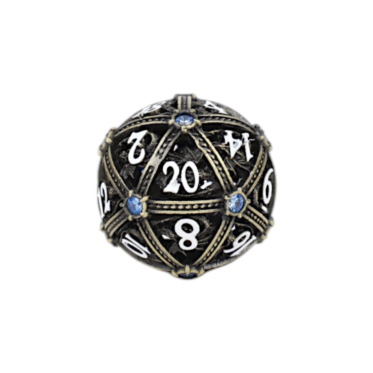 Hoard Guardian Dice Set Tarnished Gold/Blue - Gaming Library
