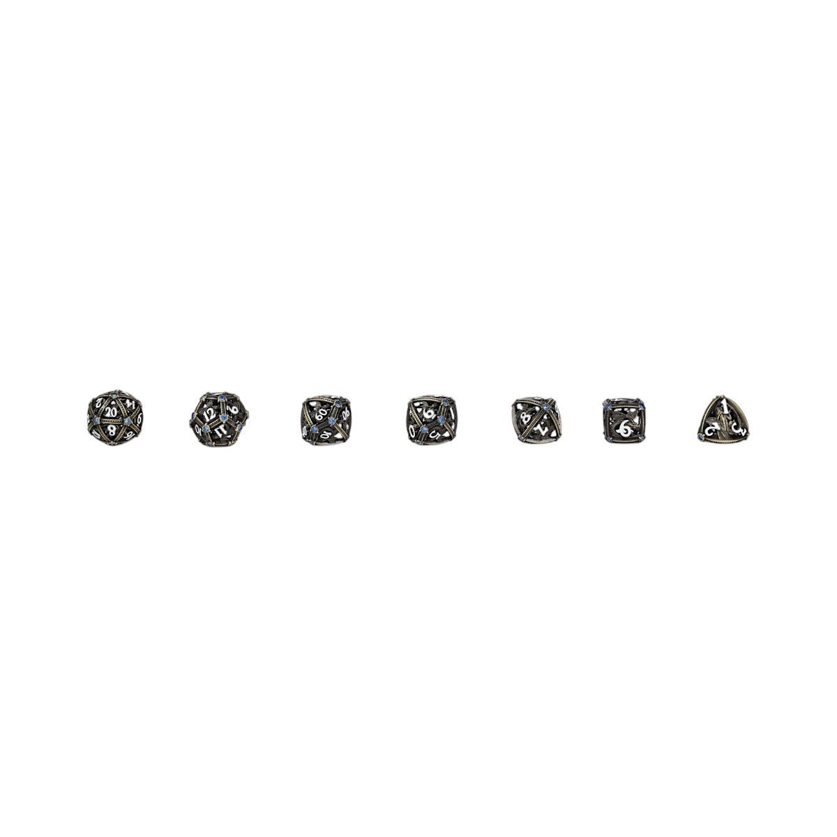Hoard Guardian Dice Set Tarnished Gold/Blue - Gaming Library