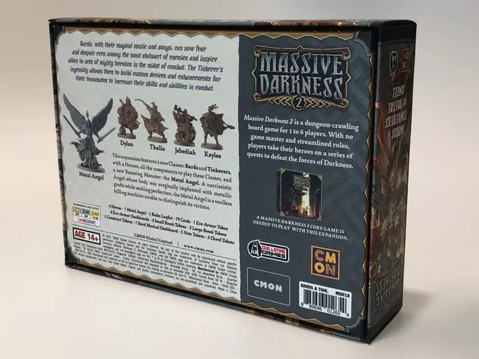 Massive Darkness 2: Heroes & Monster Set – Bards & Tinkerers vs Metal Angel - Gaming Library