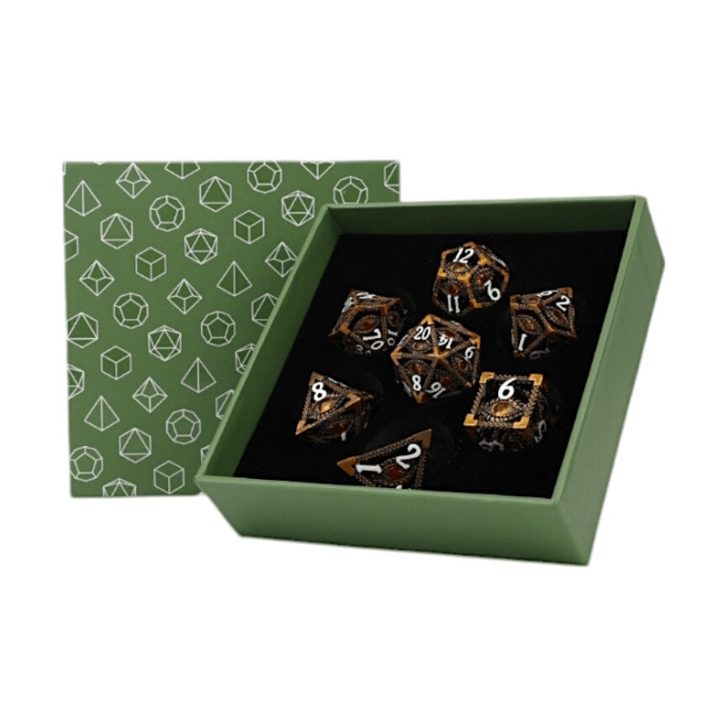 Scaled Eye Dice Set Gold/Red - Gaming Library