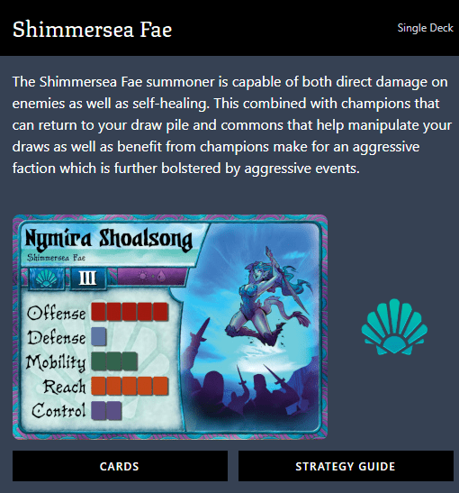 Summoner Wars (2nd Edition) Shimmersea Fae Faction Deck - Gaming Library