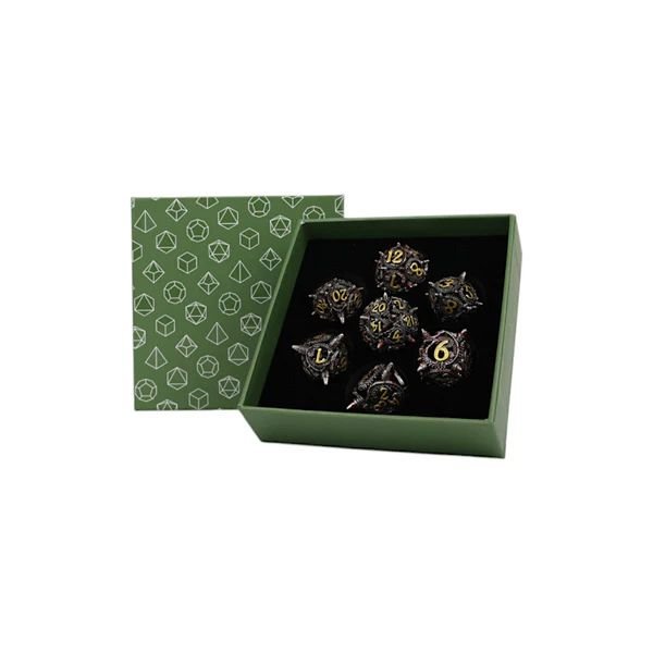Xeno Hollow Dice Set Bloodied Metal - Gaming Library
