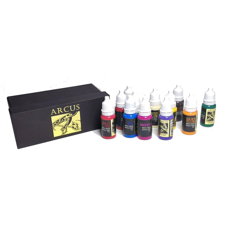 Arcus Colours Acrylic Paints - 1 Set/12colors Sample Pack 10ml - Gaming Library