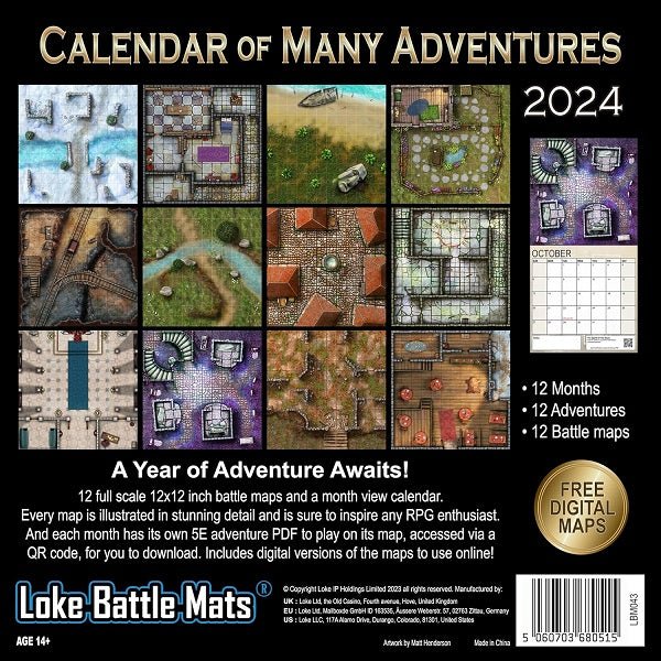 Calendar of Many Adventures 2024 - Gaming Library