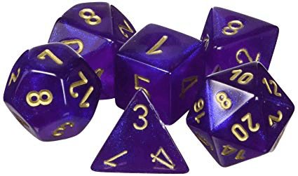 Chessex: Borealis Borealis Purple/white 7-Die Set - Gaming Library