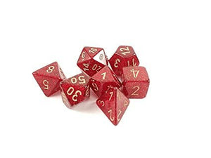 Chessex: Glitter Ruby/gold 7-Die Set - Gaming Library