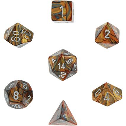 Chessex: Lustrous Gold/silver 7-Die Set - Gaming Library