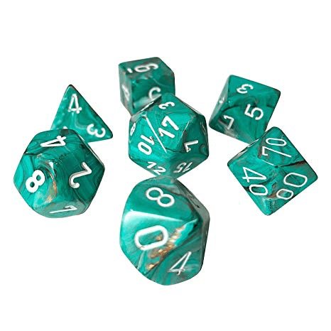Chessex: Marble Poly Oxi-Cooper 7 Die Polyhedral Set - Gaming Library