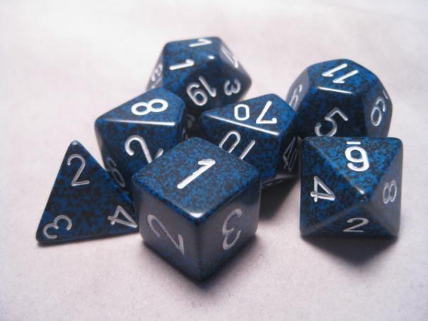Chessex: Stealth Specked Polyhedral 7 Die Polyhedral  Set - Gaming Library