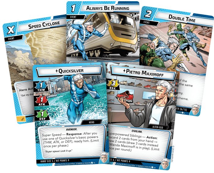 Marvel Champions: The Card Game – Quicksilver Hero Pack - Gaming Library
