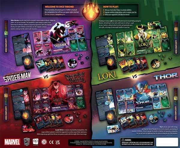 Marvel Dice Throne 4-Hero Box (Scarlet Witch, Thor, Loki, Spider-Man) - Gaming Library