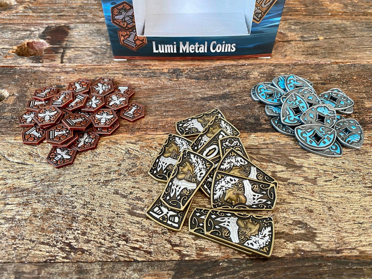 Merchants of the Dark Road: Lumi Metal Coins - Gaming Library