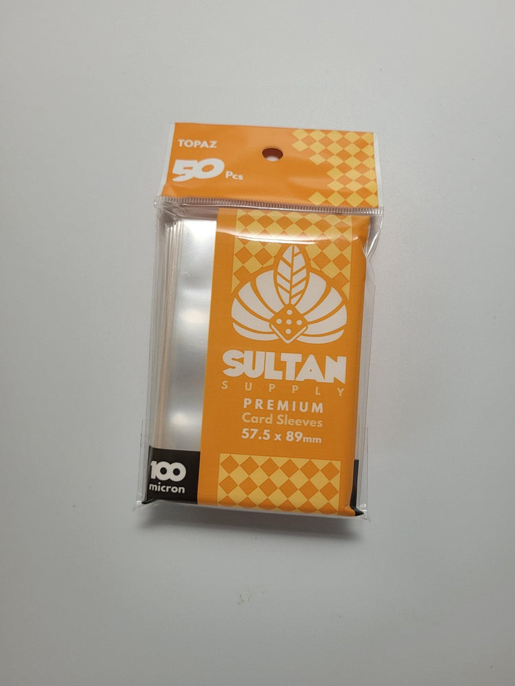 Sultan Supply Premium Card Sleeves: 57.5 x 89 mm Topaz (100 microns) - Gaming Library