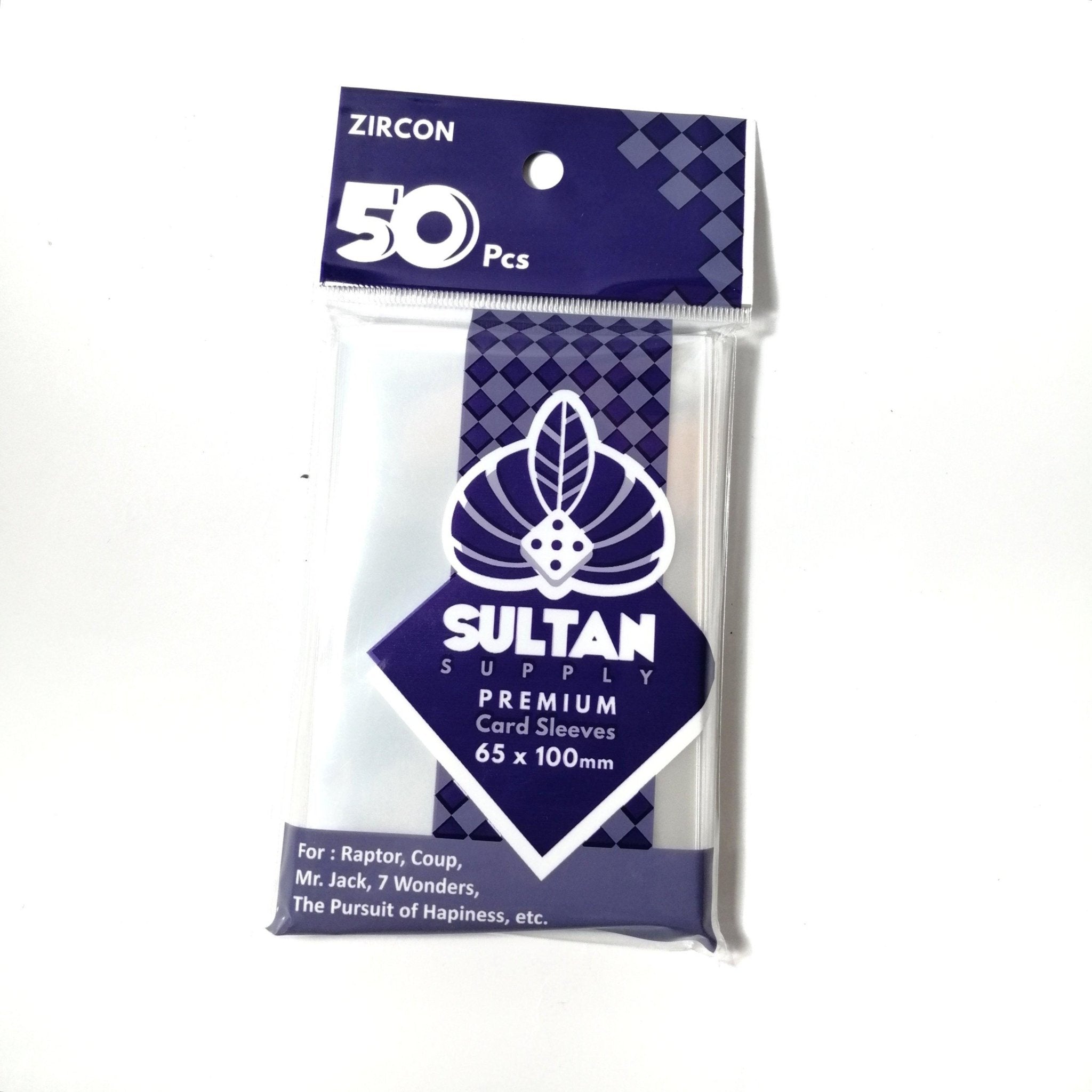 Sultan Supply Premium Card Sleeves: 65 x 100 mm Zircon (90 microns) - Gaming Library
