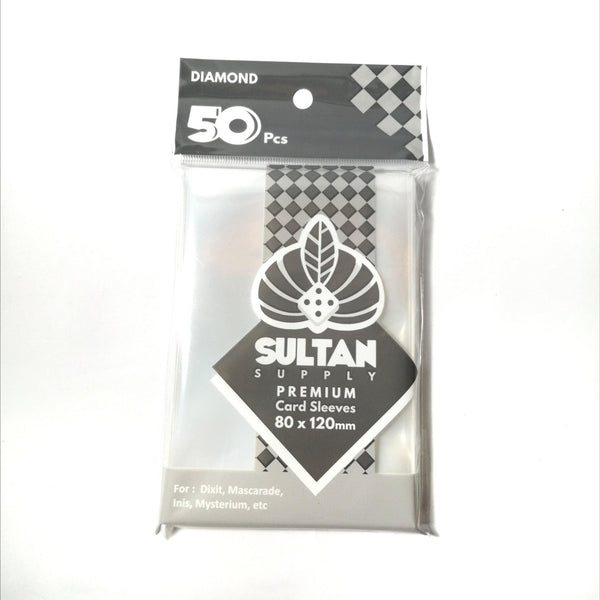 mascarade card sleeves Sultan Supply Premium Sleeves: 80 x 120 mm Diamond (90 microns) – Gaming Library wall decals In Malta for a Transparent pouch kit for::Kit Jeu de Base + 11 Extensions mega