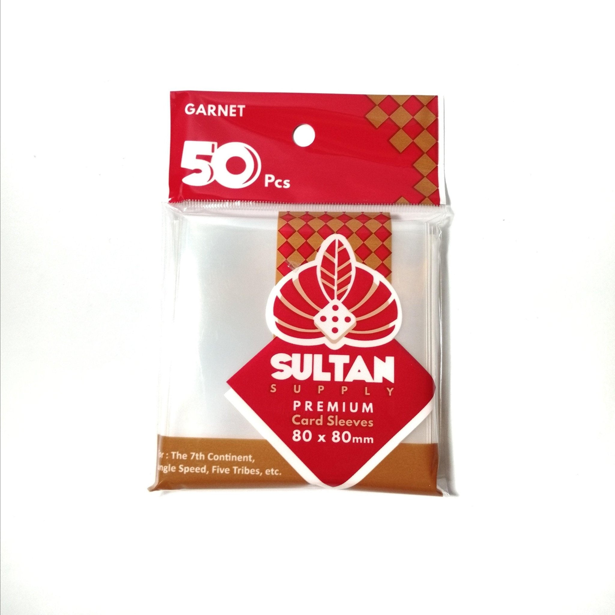 Sultan Supply Premium Card Sleeves: 80 x 80 Medium Square Garnet - Gaming Library